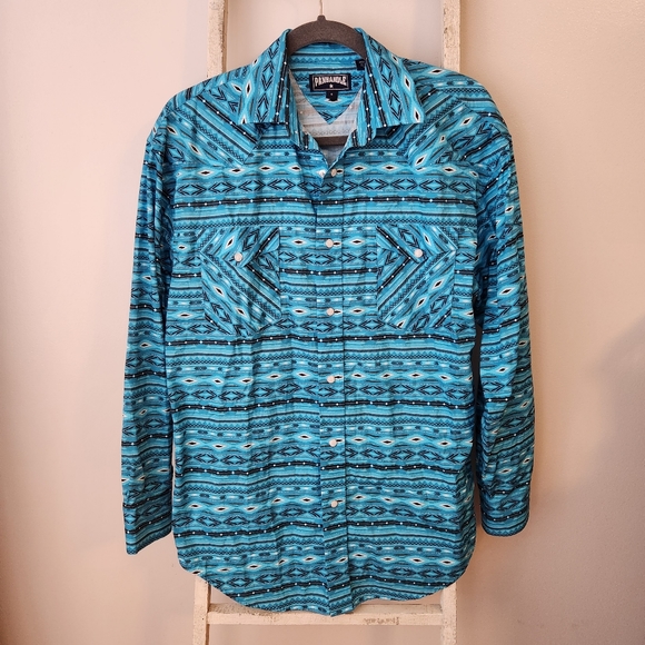 Panhandle Small pearl snap western long sleeve top - Picture 1 of 7